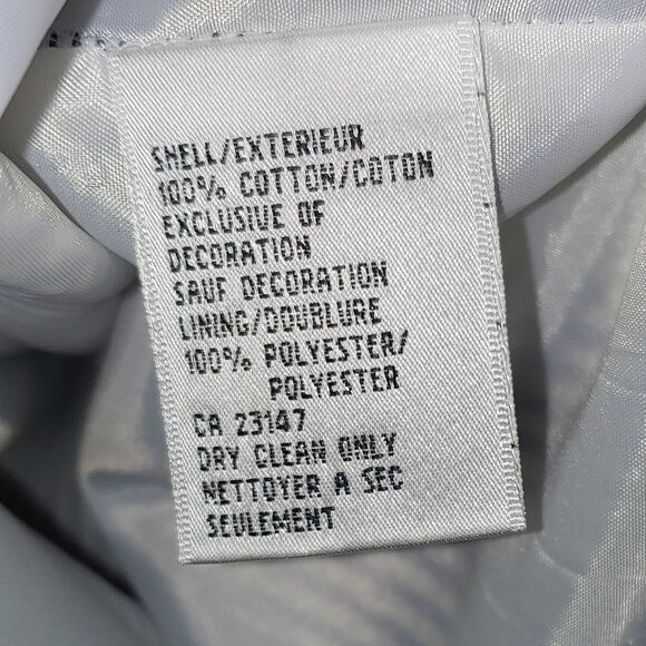 Talbots Seersucker Lemons&Limes Embroidered Sleeveless Dress Size 6P Blue Cream - Picture 7 of 9